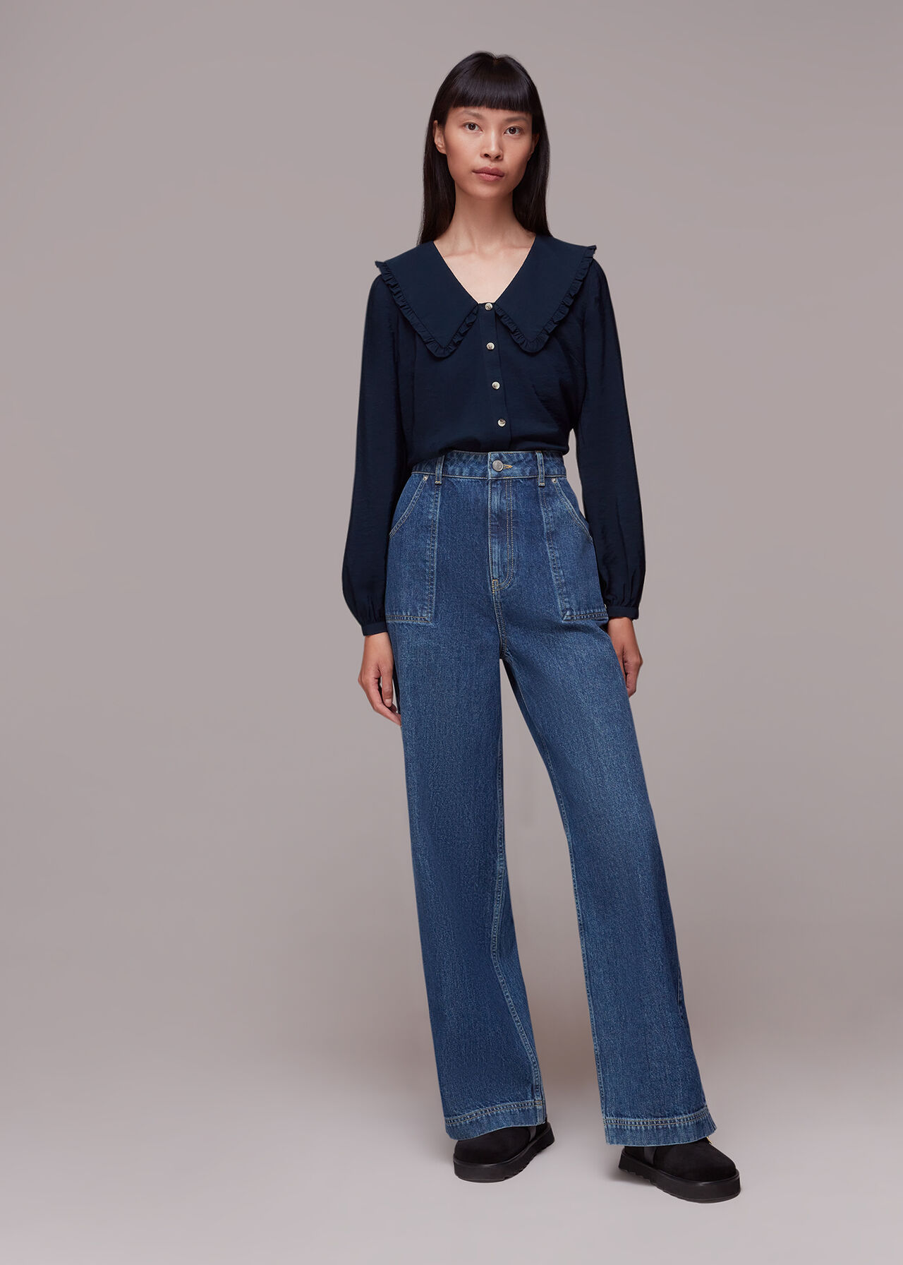 Oversized Collar Detail Top