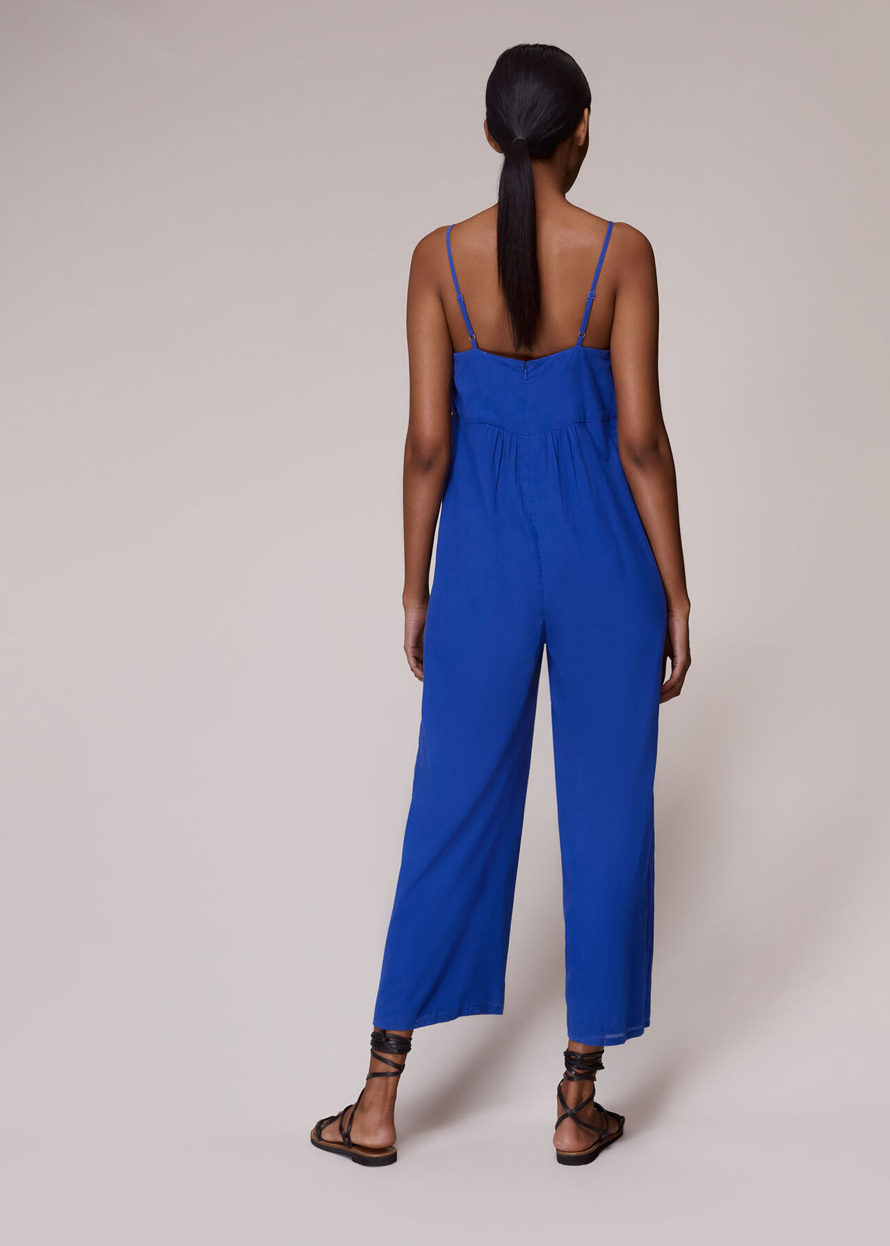 Tie Cotton Voile Jumpsuit