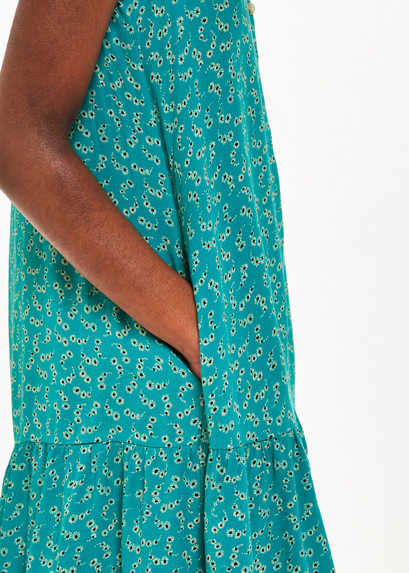 Green/Multi Floral Crescent Flippy Dress WHISTLES