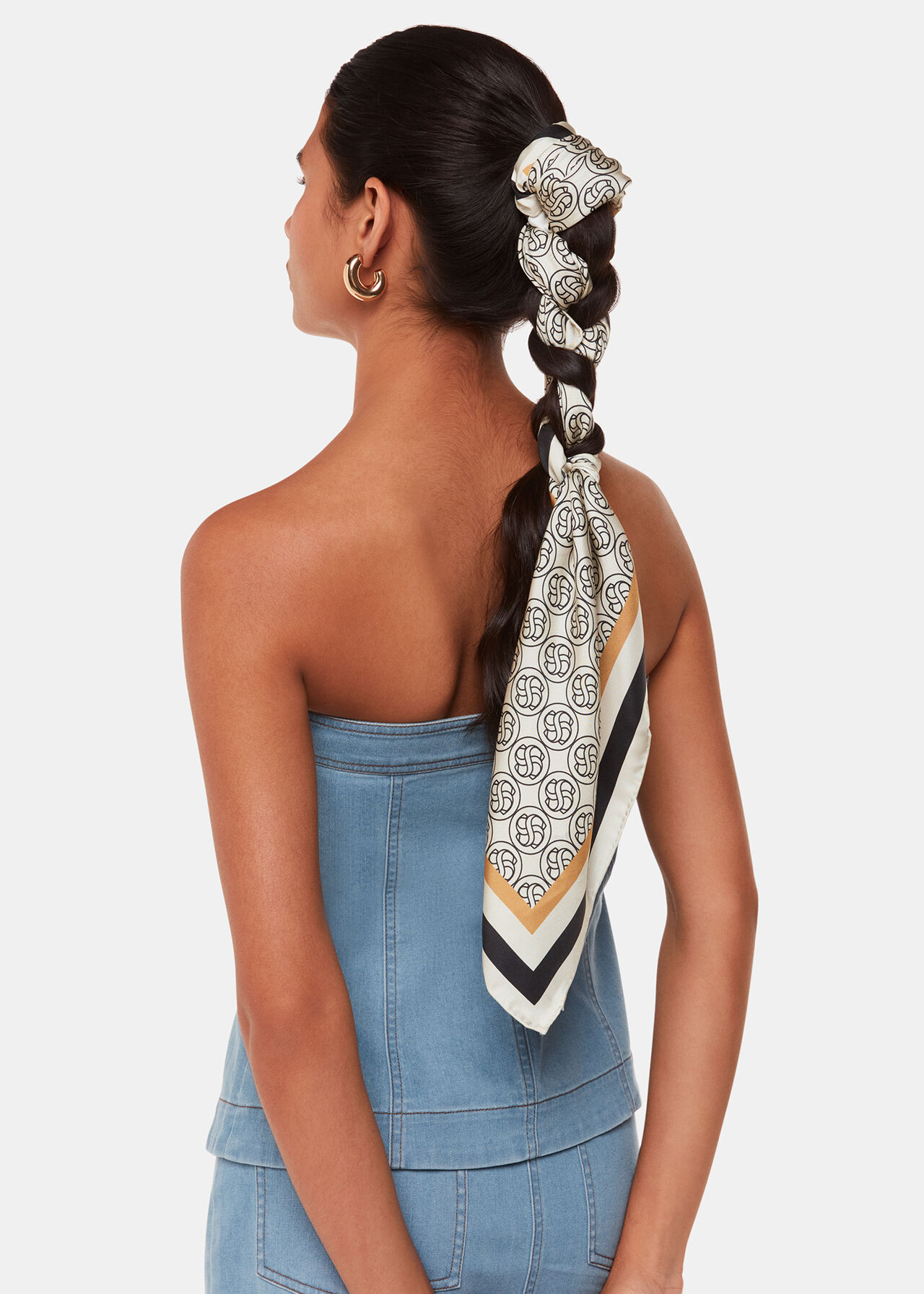 Sahar S Monogram Silk Scarf