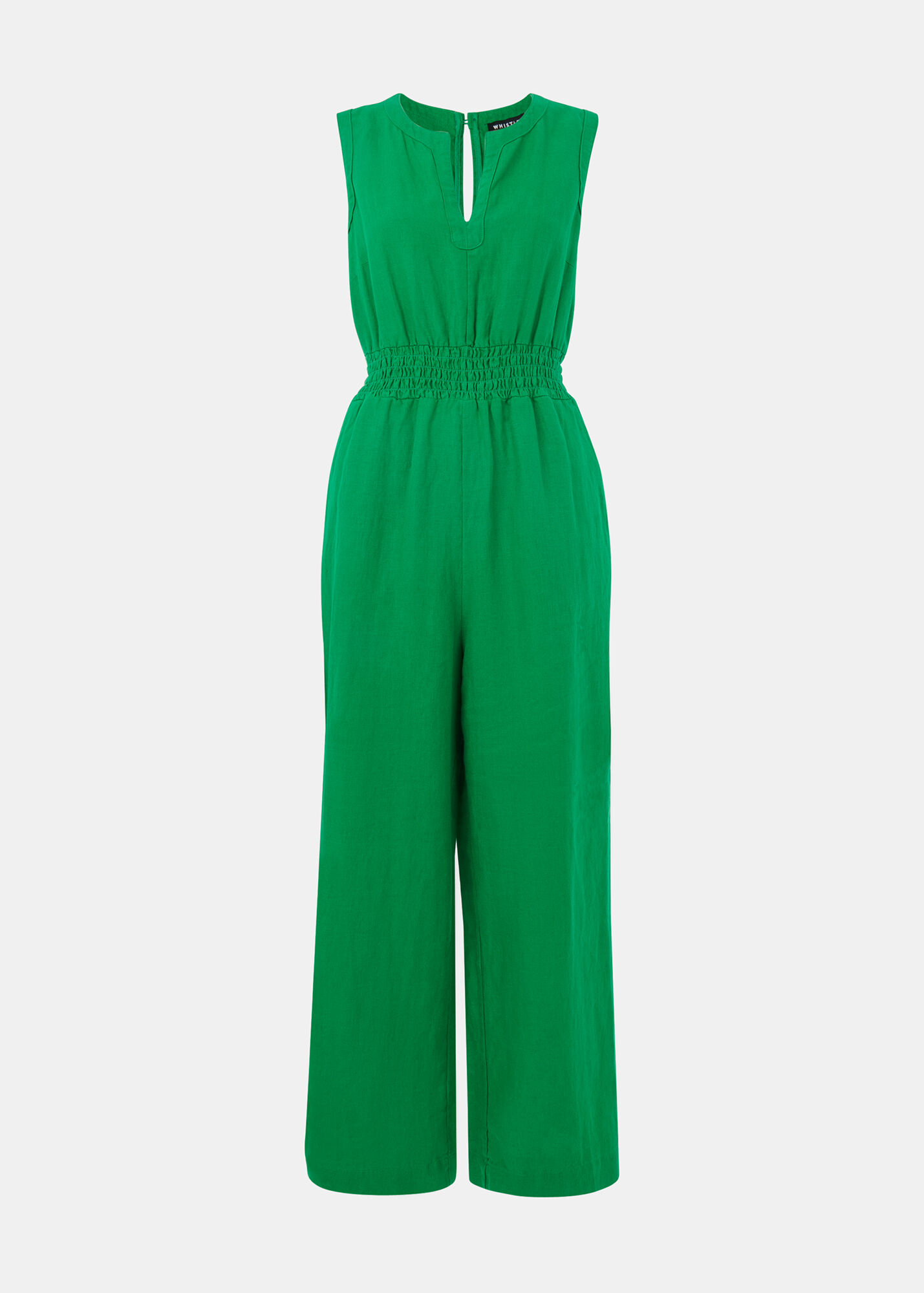 Green Danny Linen Jumpsuit WHISTLES