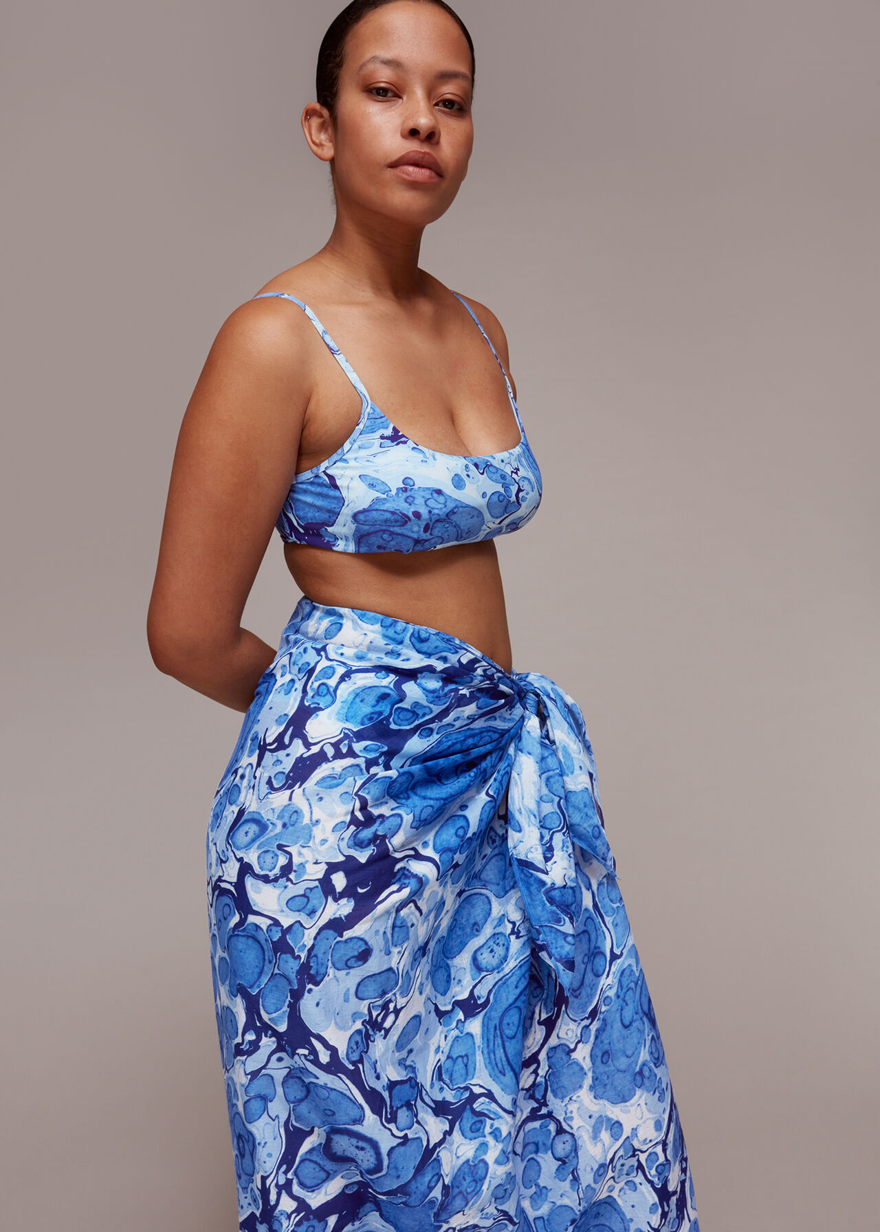 Mia Marble Print Beach Sarong