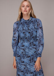 Snow Flurry Shirred Midi Dress