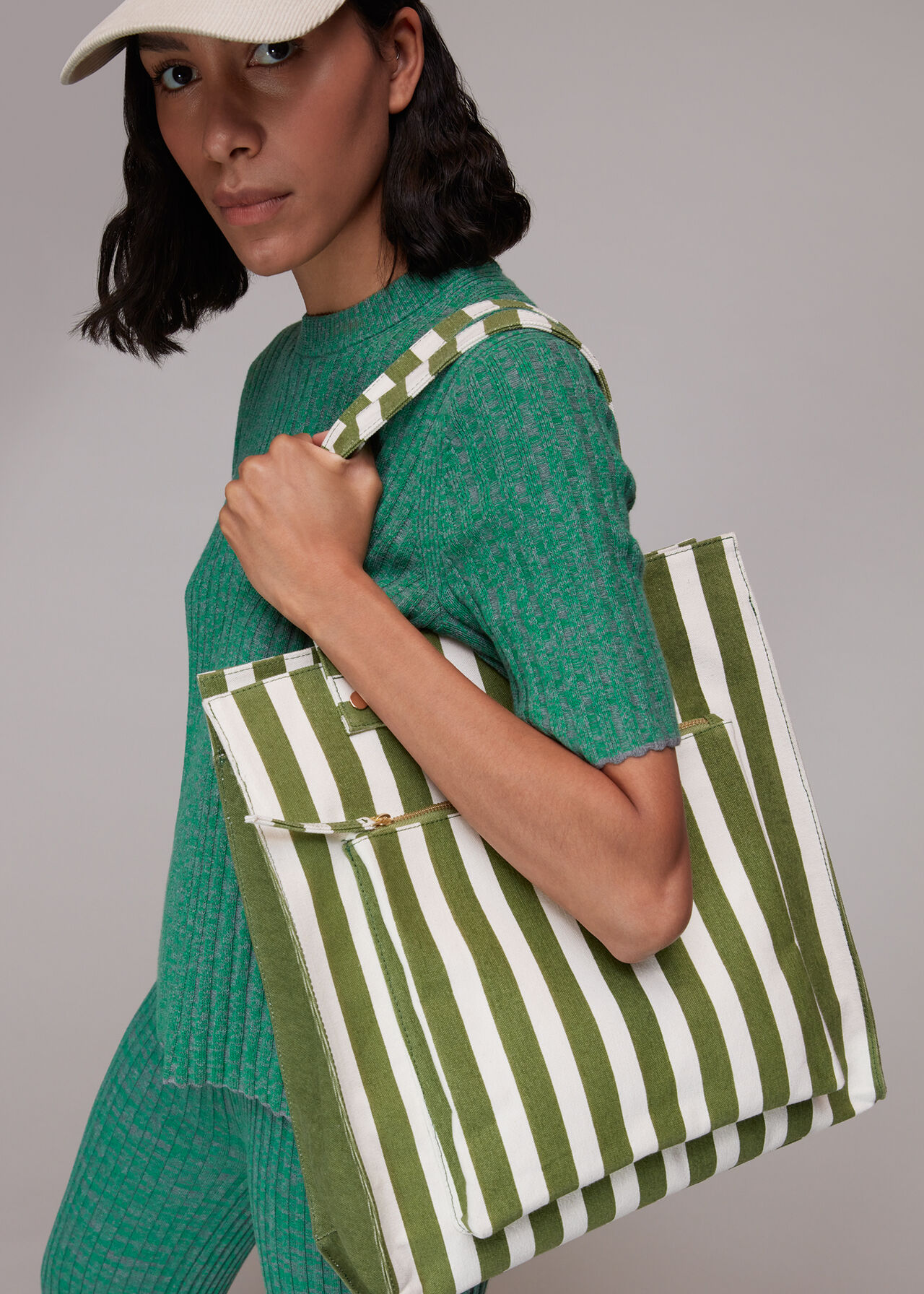 Sena Striped Canvas Tote