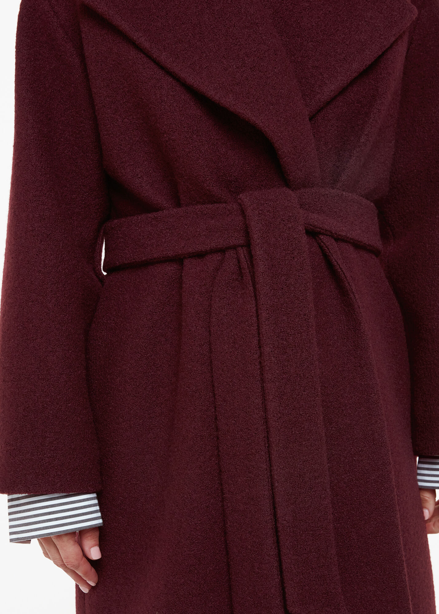 Burgundy Lorna Wrap Wool Coat WHISTLES