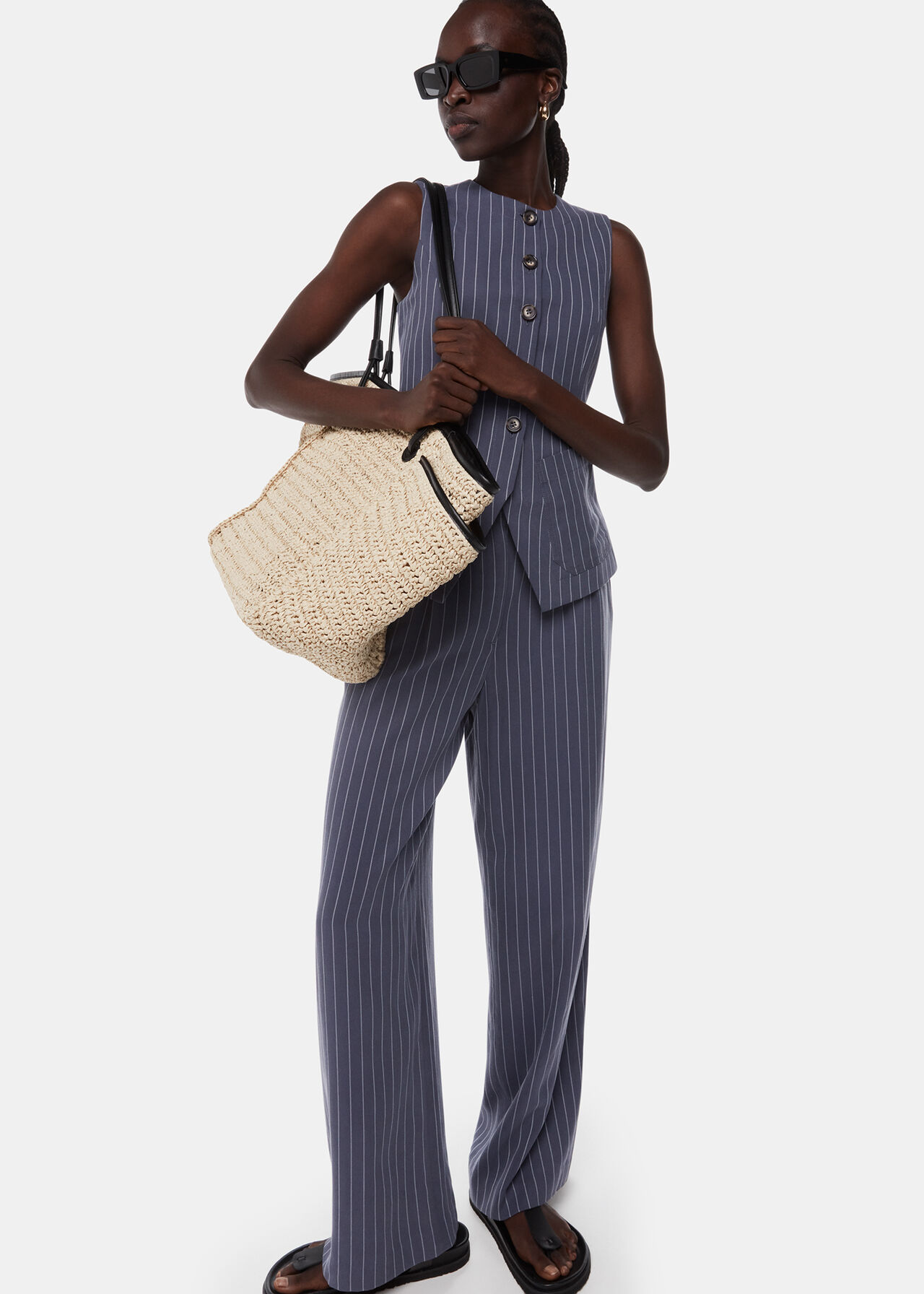 Whistles Lottie Pinstripe Trousers