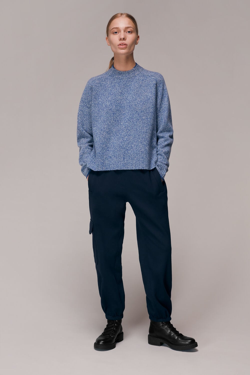 Funnel Neck Flecked Jumper