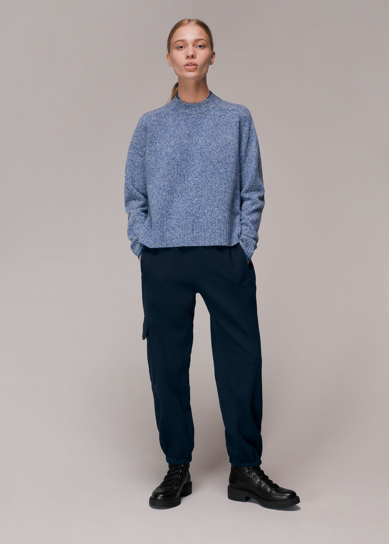 Funnel Neck Flecked Jumper