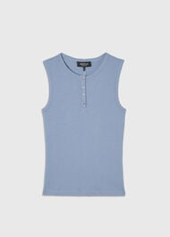 Henley Button Front Tank