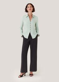 Silk Blend V Neck Shirt