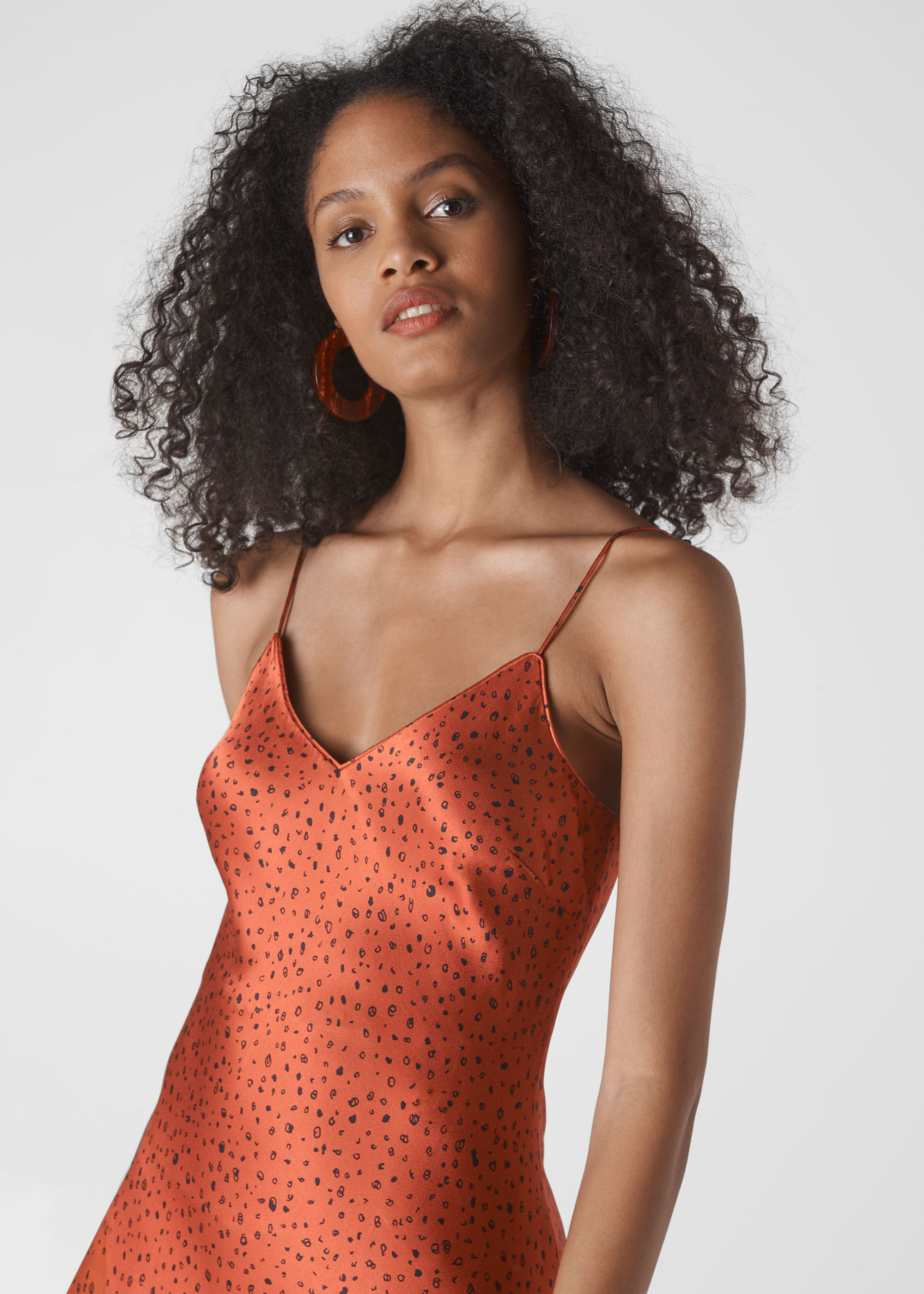 Polka dot dress rust hotsell