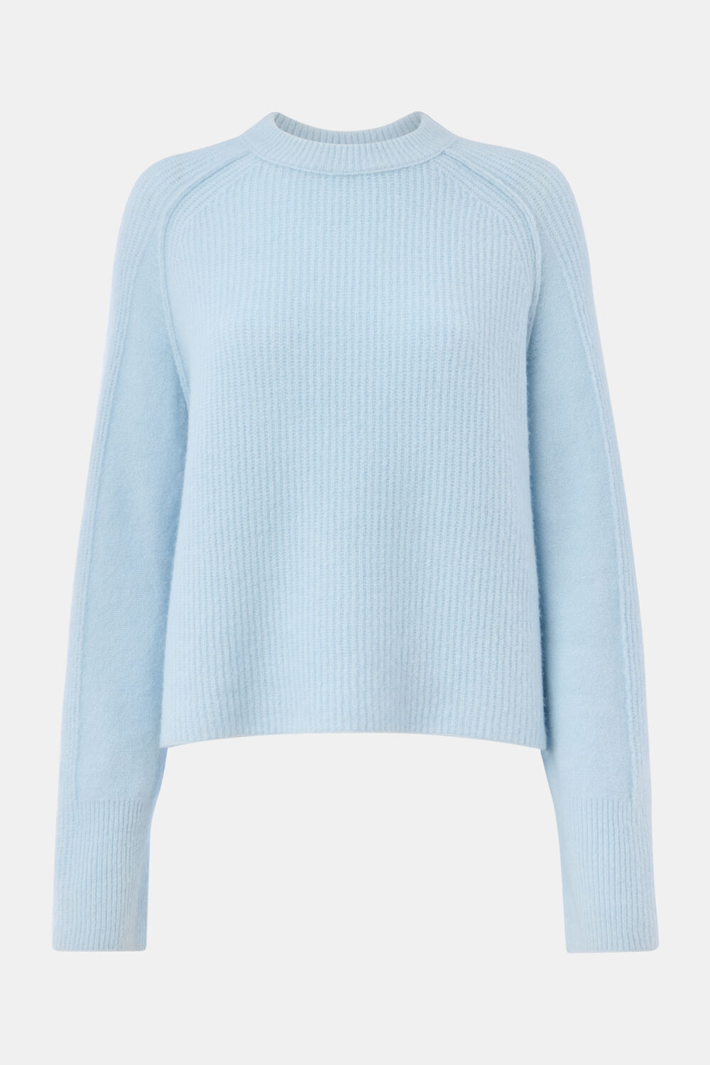 Pale Blue Aria Wool Mix Crew Knit