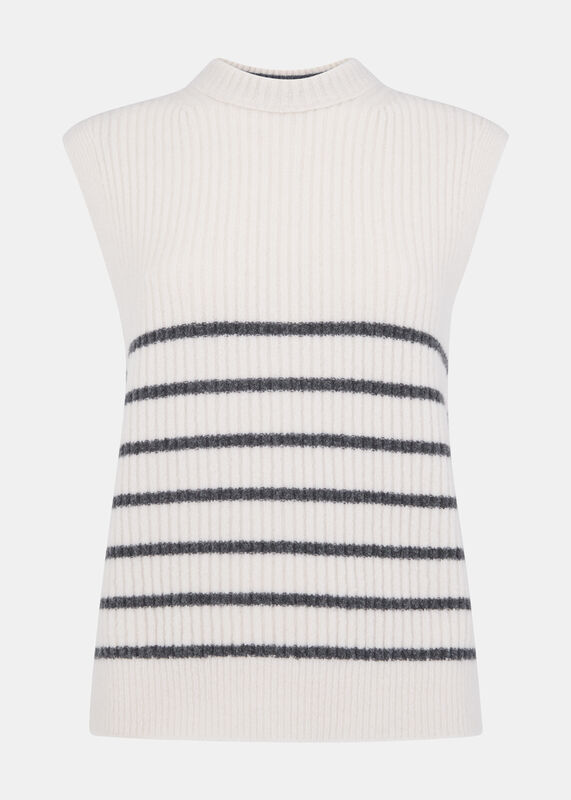 Ivory Stripe Textured Tank