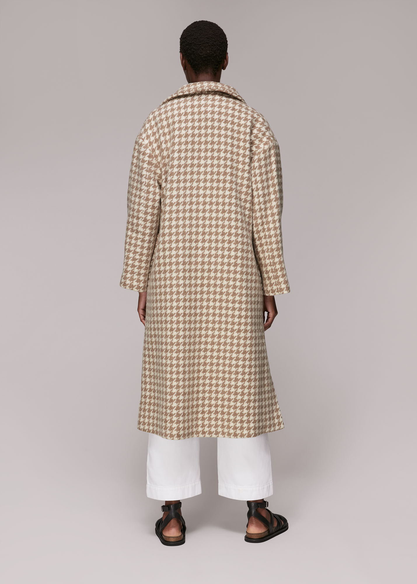 Multicolour Dogstooth Funnel Neck Coat WHISTLES