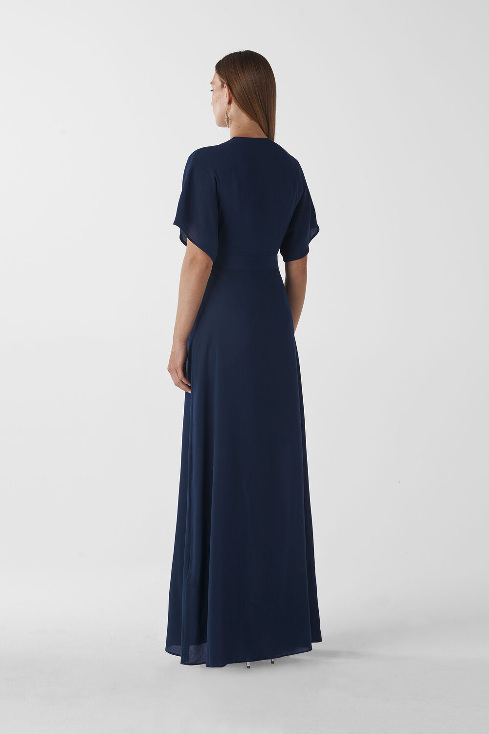 Nova Frill Wrap Maxi Dress Navy