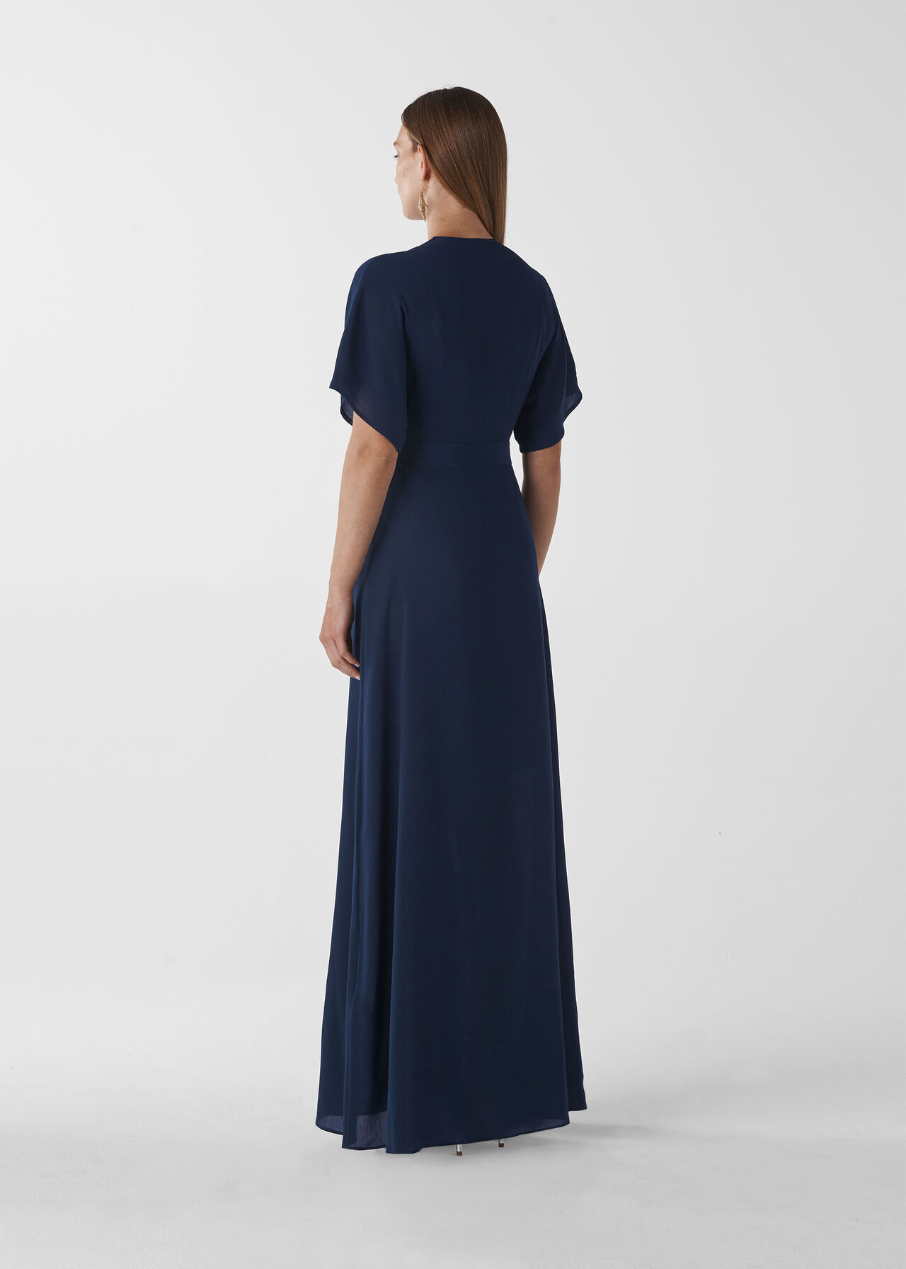 Nova Frill Wrap Maxi Dress Navy