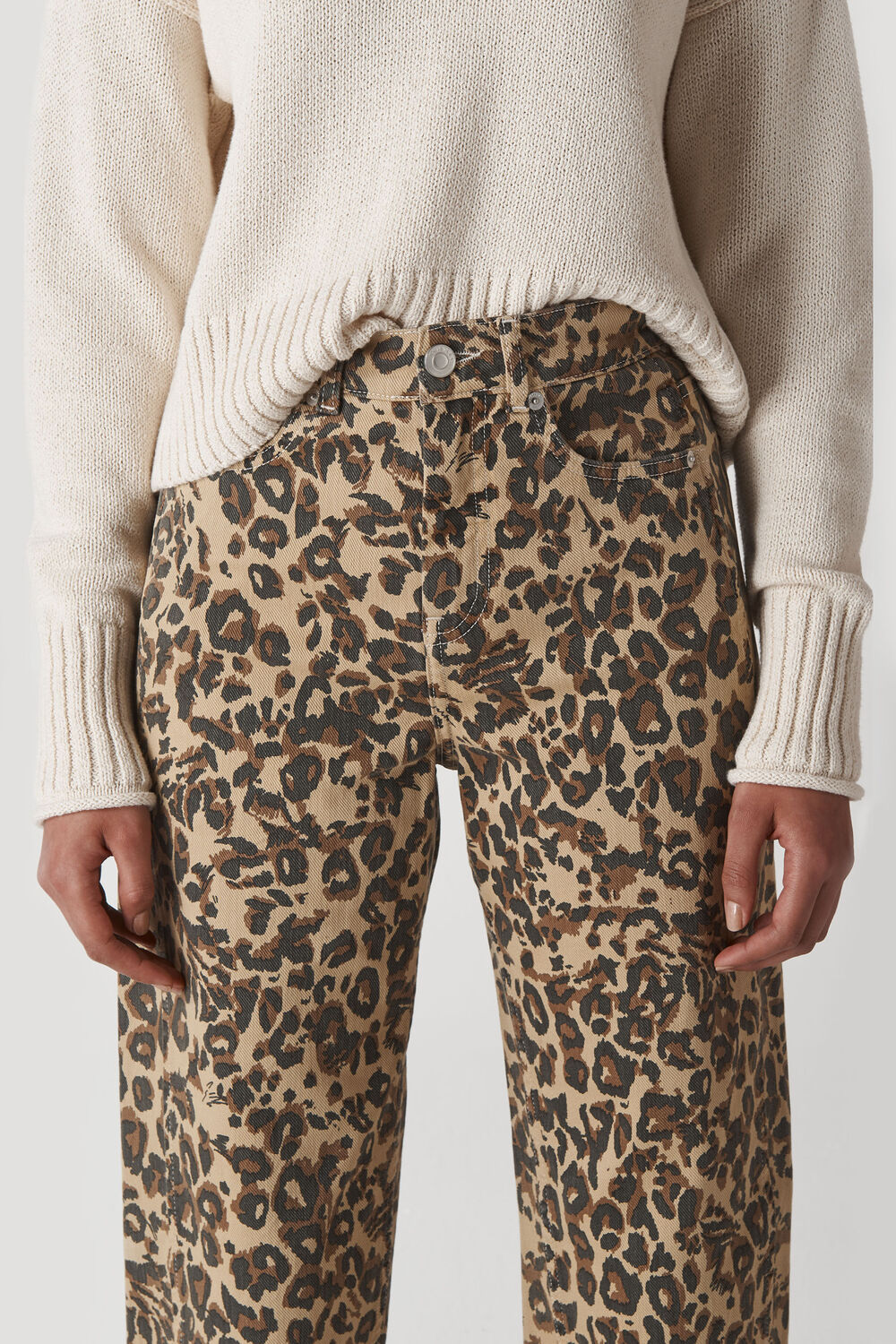 Leopard High Waist Barrel Leg Leopard Print