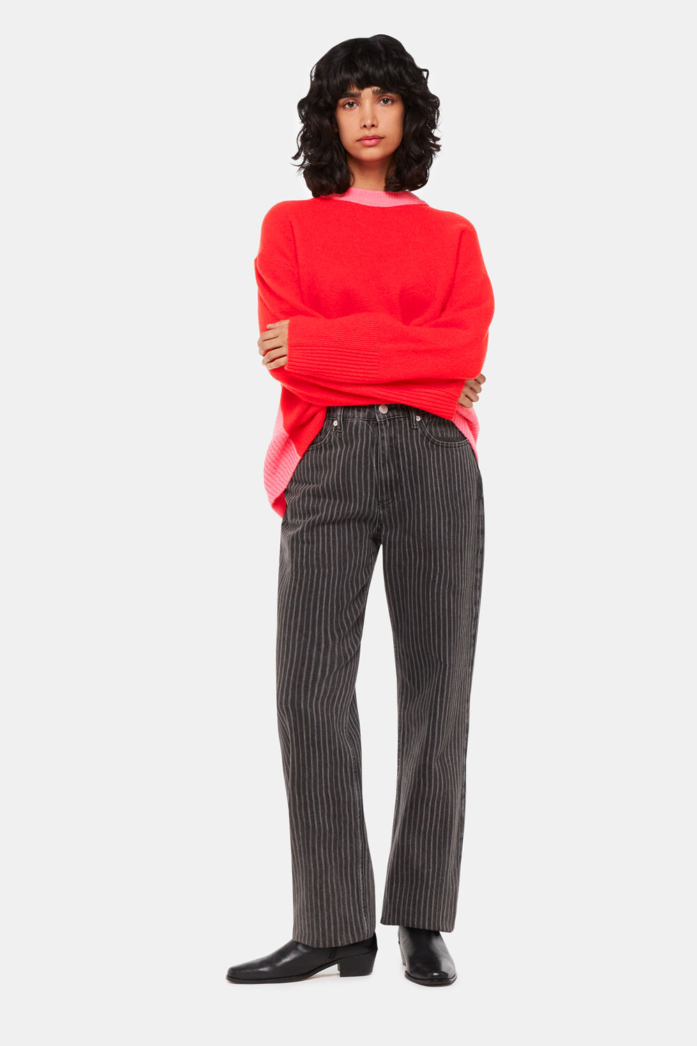 Colour block Crew Neck Knit