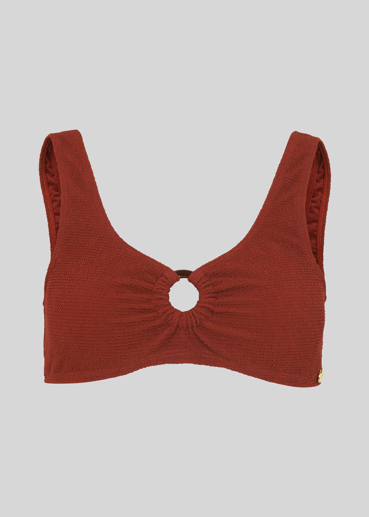 Tort Ring Square Bikini Top Rust