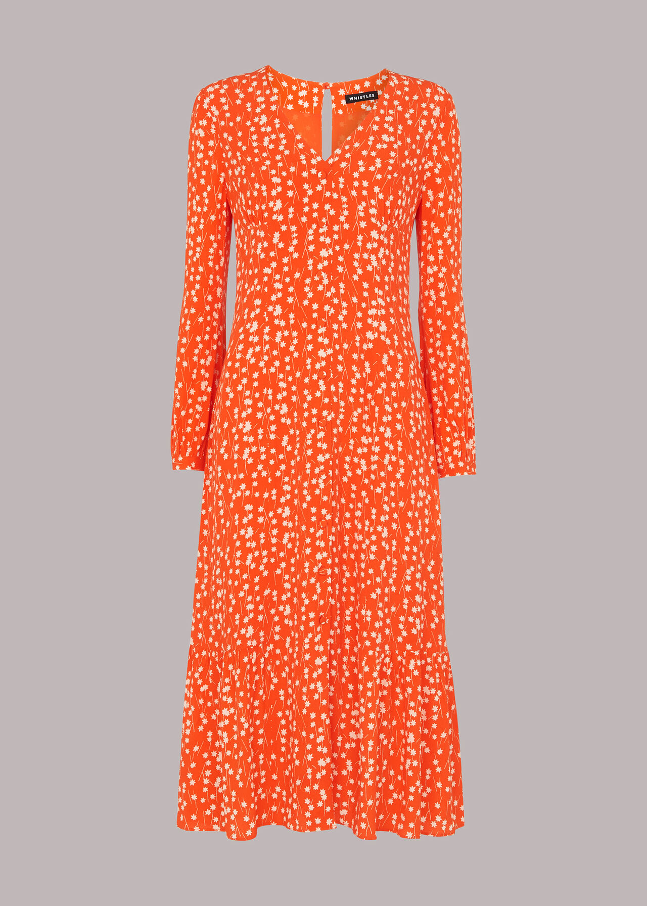 Orange/Multi Shooting Star Print Midi Dress | WHISTLES