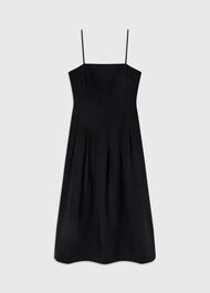 Linen Blend Waisted Midi Dress