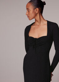 Jersey Sparkle Tie Midi Dress