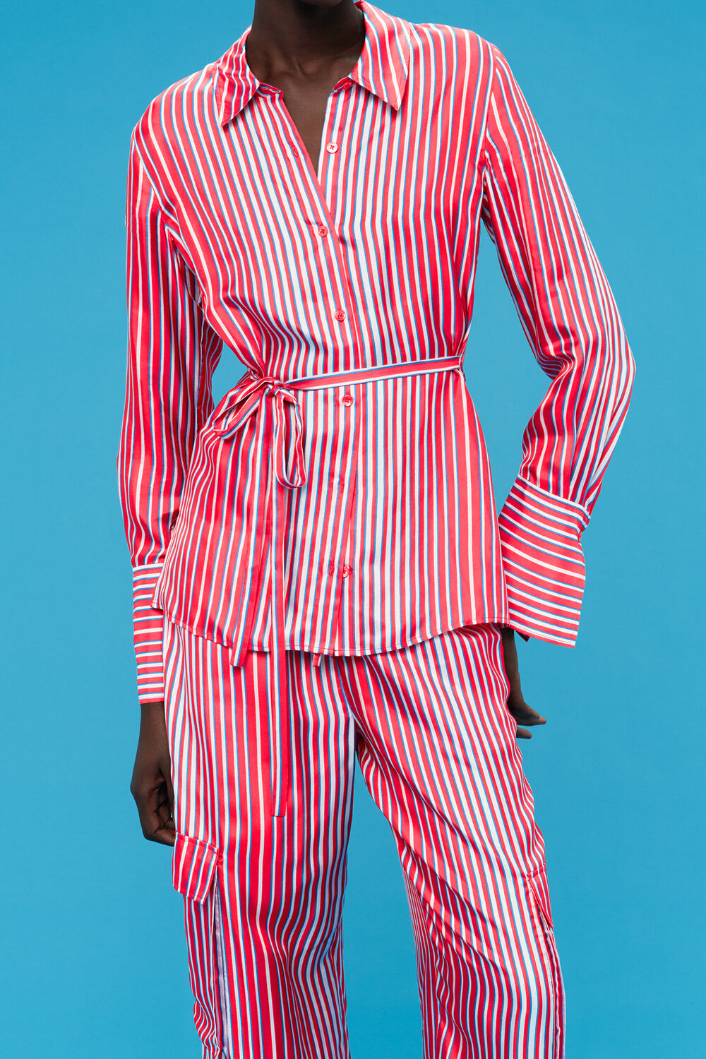 Tangle Stripe Silk Mix Shirt