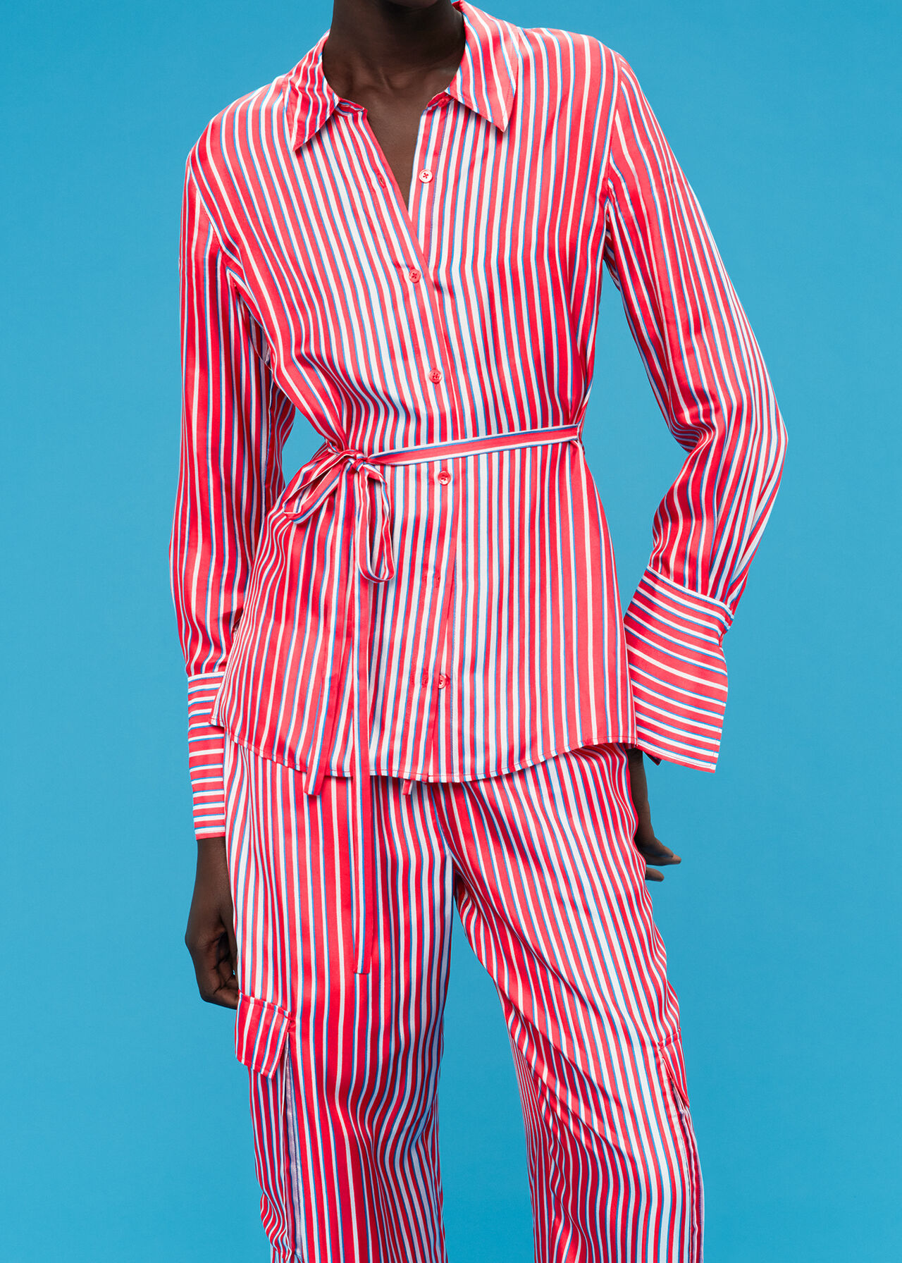 Tangle Stripe Silk Mix Shirt