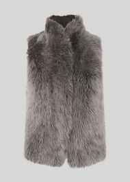 Short Sheepskin Gilet Grey