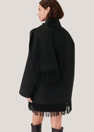 Double Face Wool Fringe Coat
