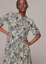 Graphic Floral Trapeze Dress