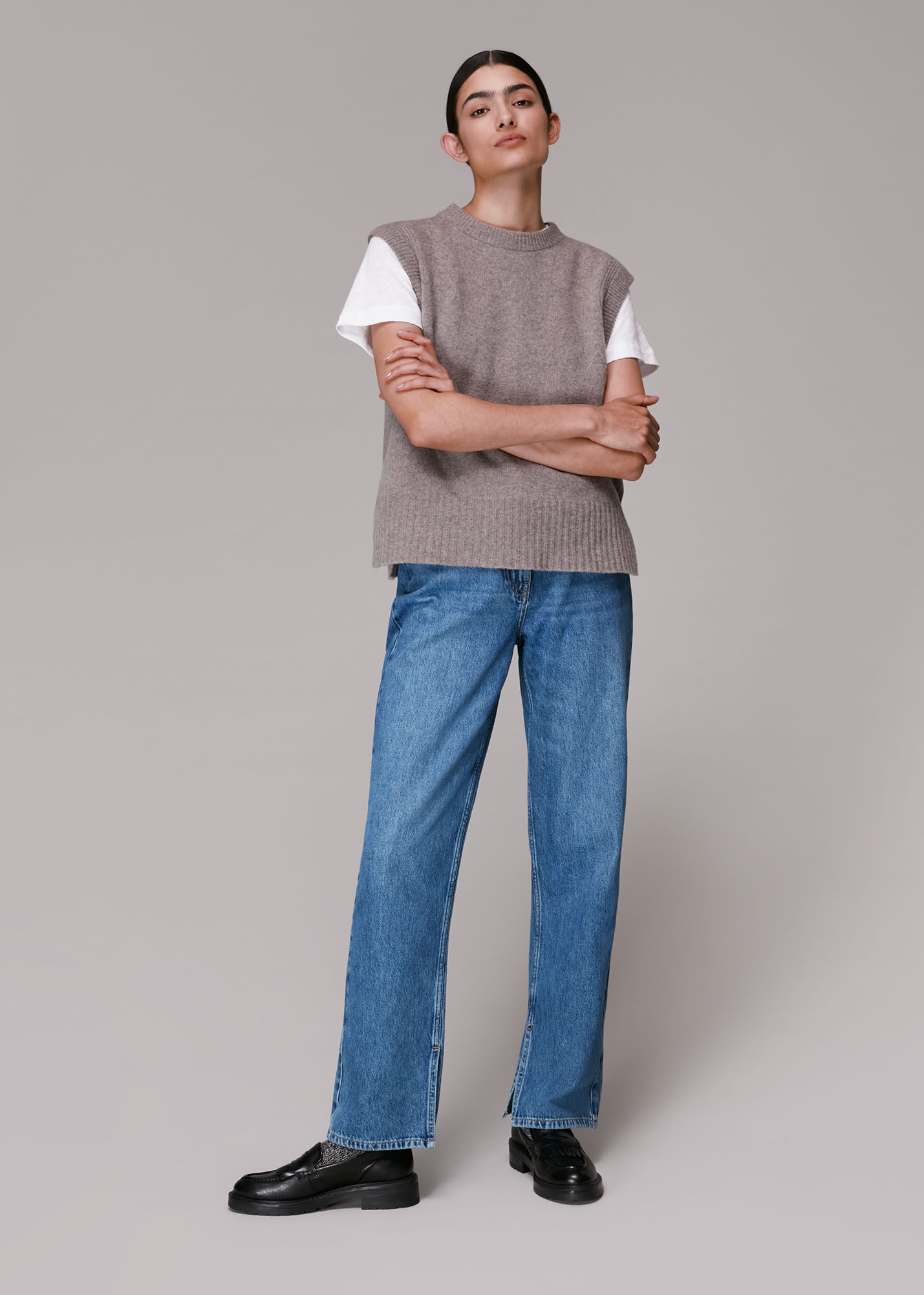 Split denim cheap