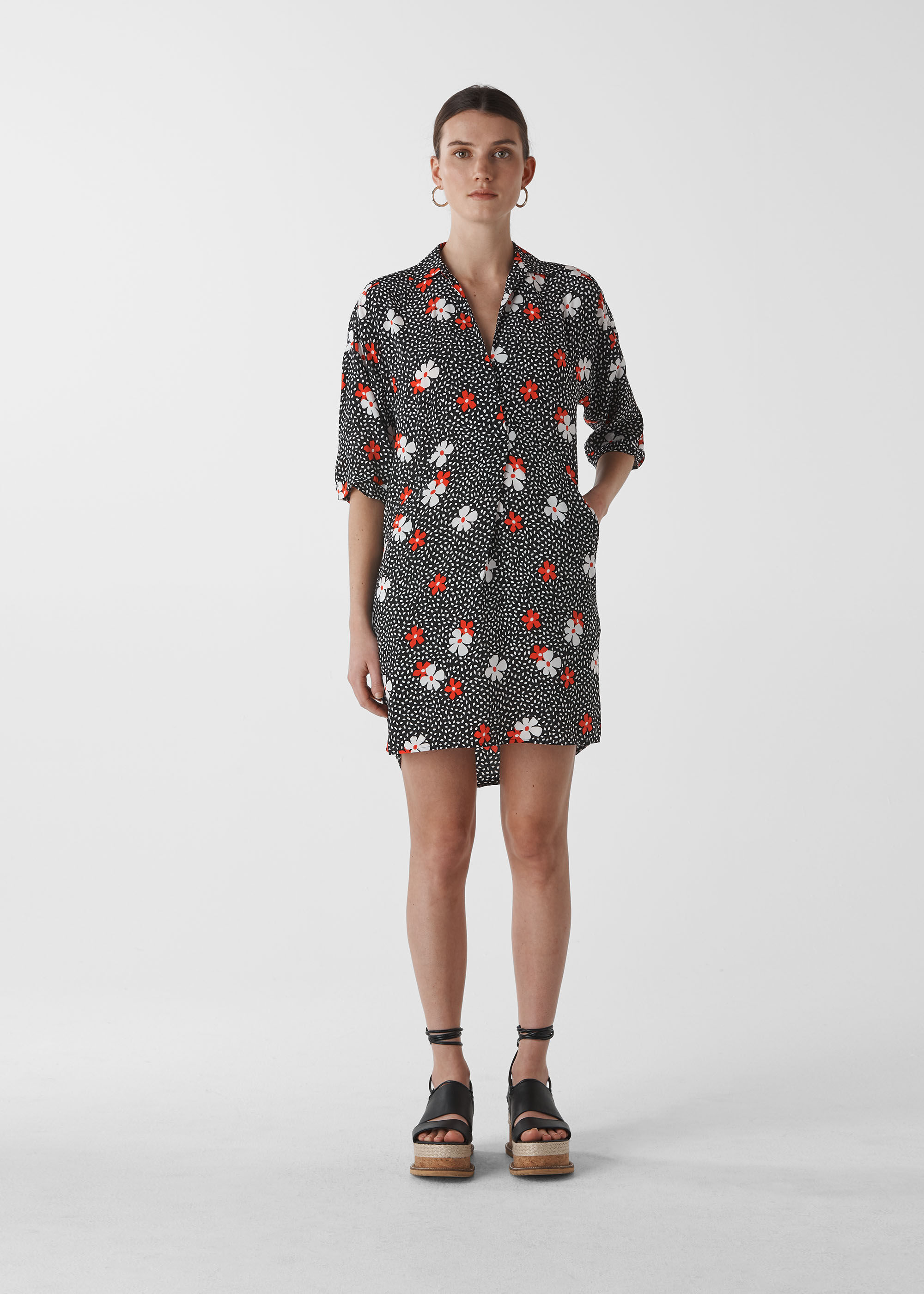 Whistles confetti top floral shirt dress