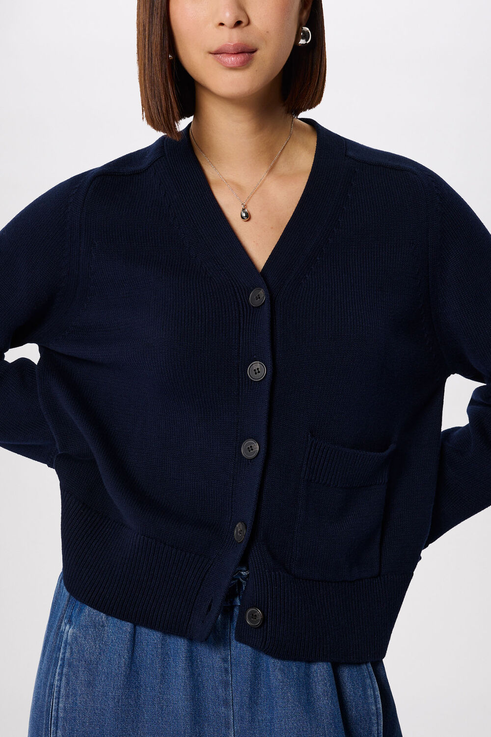 Cotton Pocket Detail Cardigan