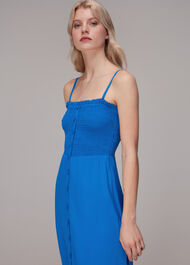 Gracia Smocked Dress Blue