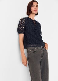 Lace Tie Detail Blouse