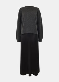 2 In 1 Satin Midi Dress