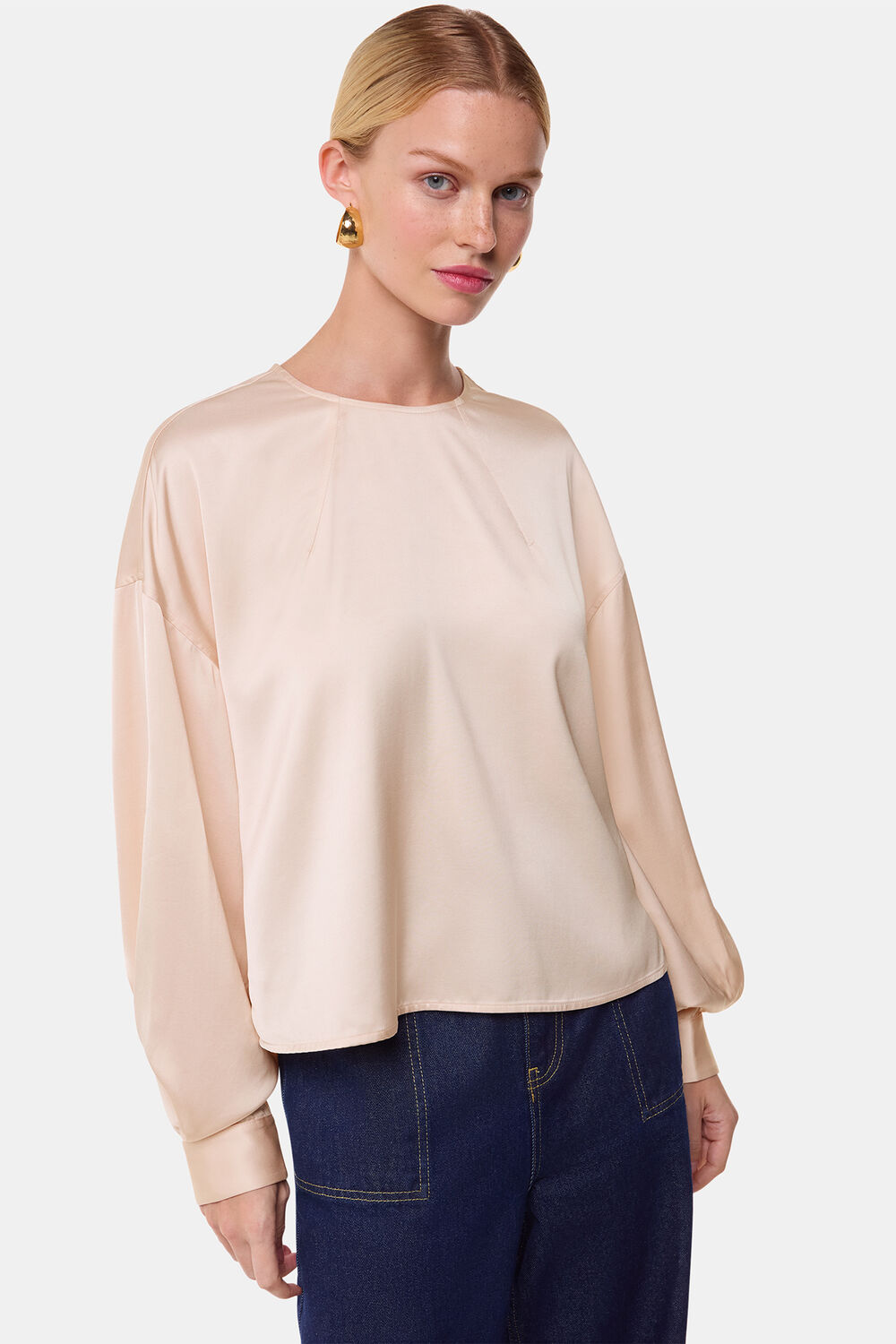 Champagne Demi Satin Blouse