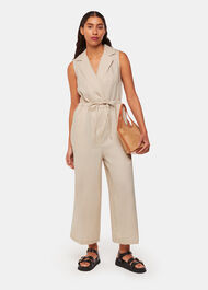 Bella Linen Wrap Jumpsuit