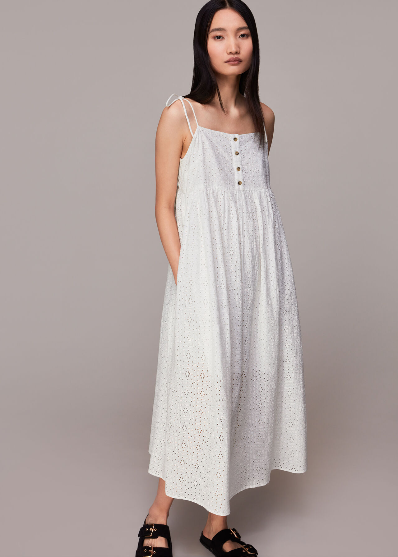 Mabel Broderie Midi Dress