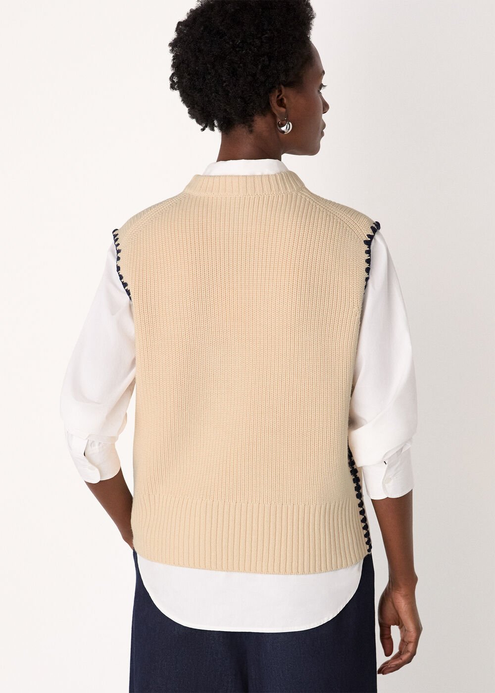 Blanket Stitch Wool Mix Tank