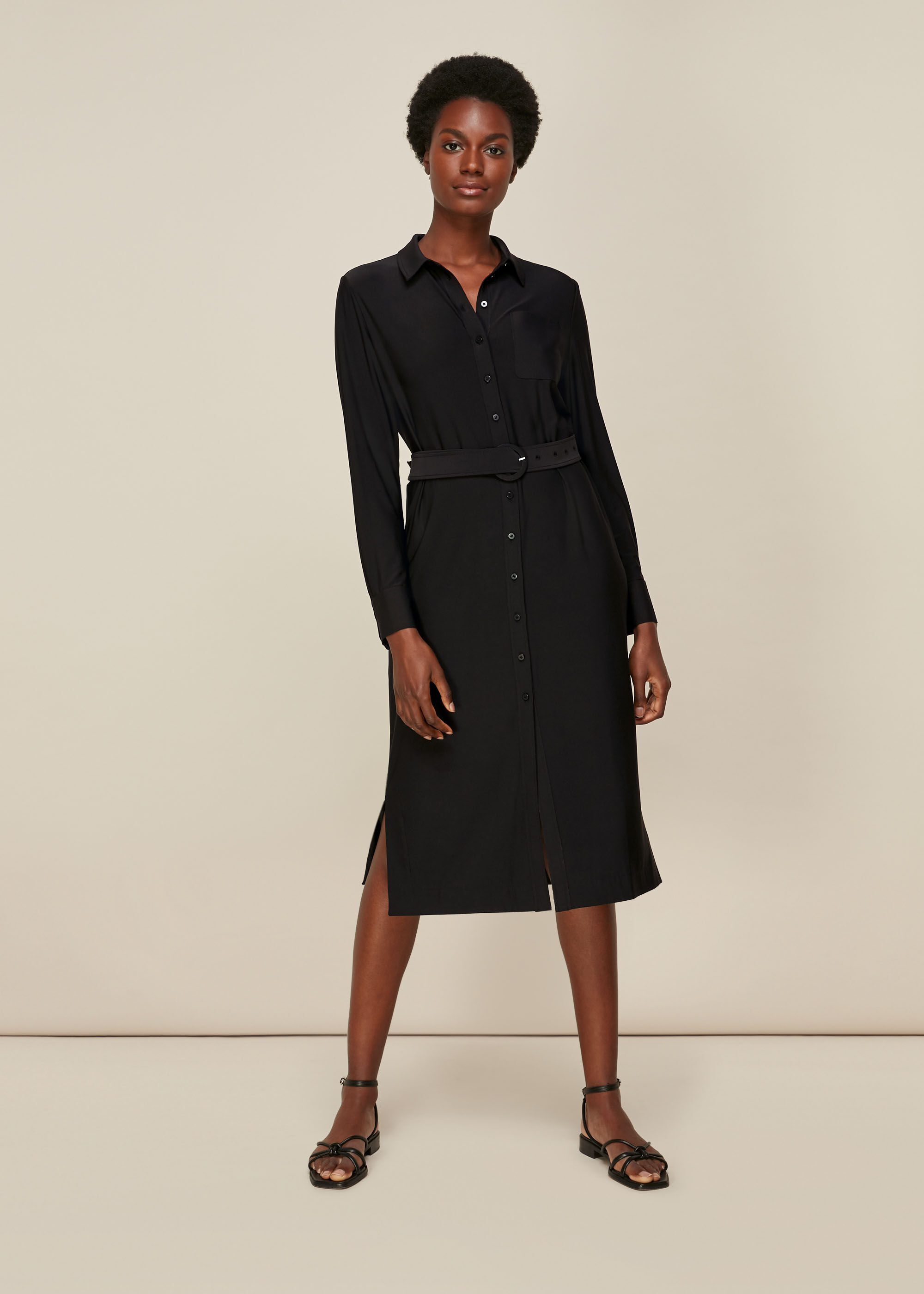 Black jersey on sale shirt dress