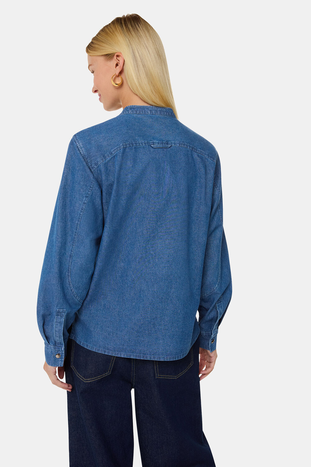 Pintuck Detail Denim Shirt