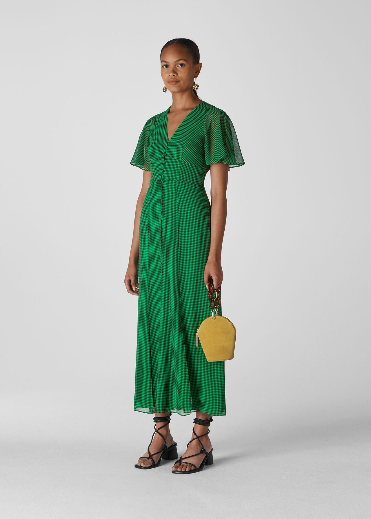 Cecily Check Dress Green/Multi