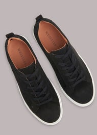 Koki Suede Lace Up Trainer Black