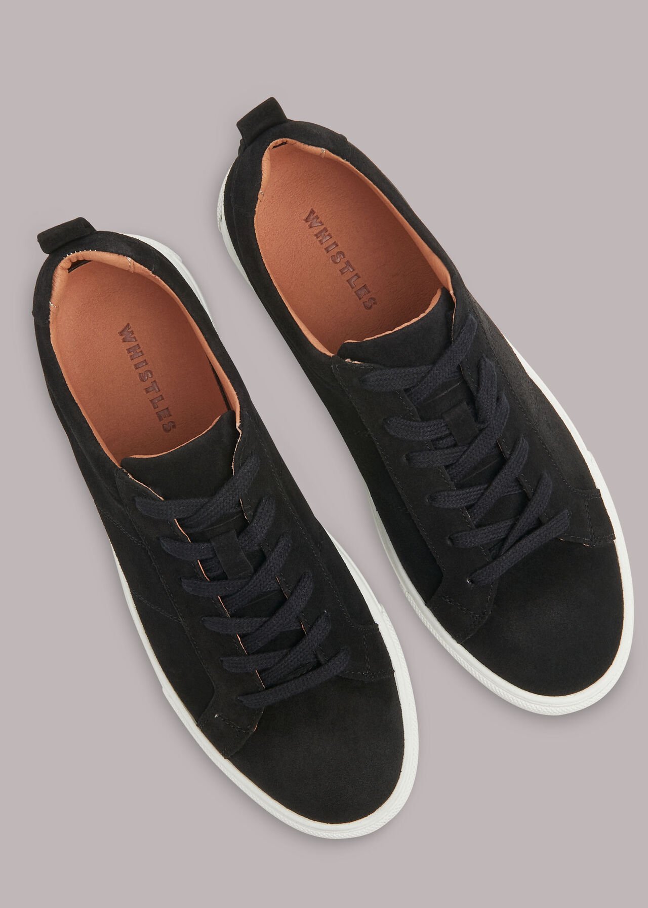 Koki Suede Lace Up Trainer Black