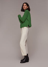 Wool Split Funnel Neck Jumper