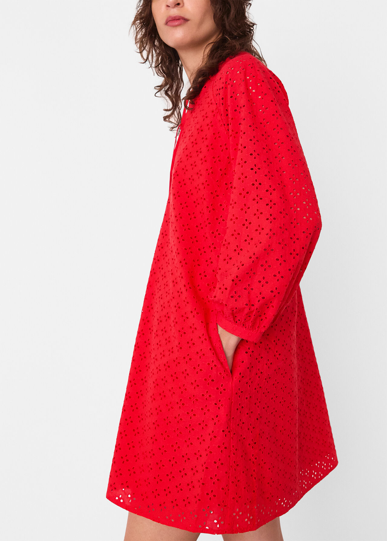 Broderie Cotton Mini Dress