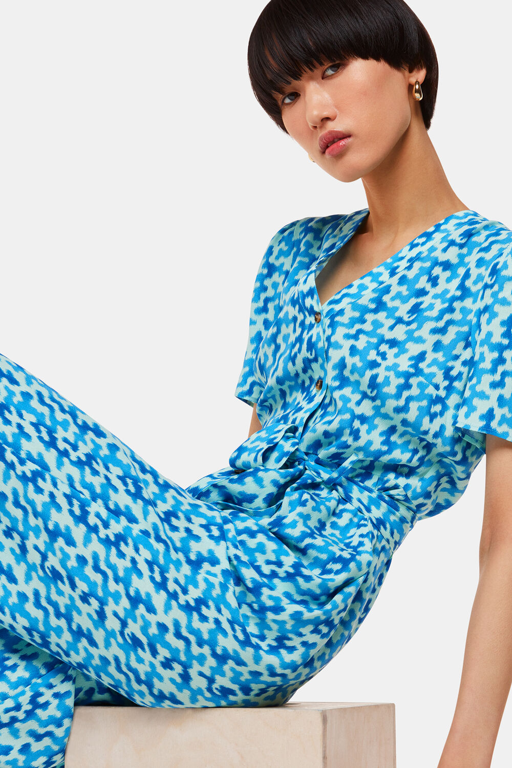 Blue Hazy Coral Jumpsuit