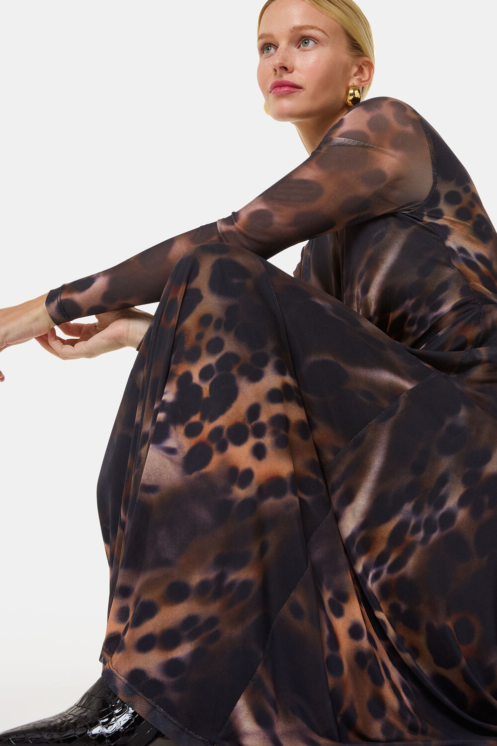 Misty Leopard Mesh Dress